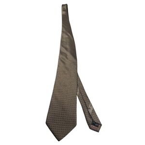 Valentino Cravatte 100% Silk Tie - Bronze/Brown Geometric - Italy